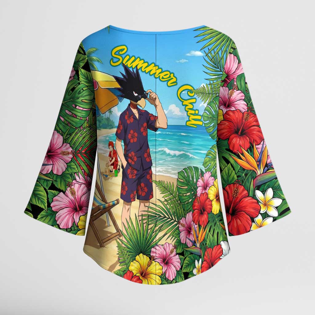 Fumikage Tokoyami Summer Chill Kimono Sleeve Blouse Tropical Anime Beach Mood