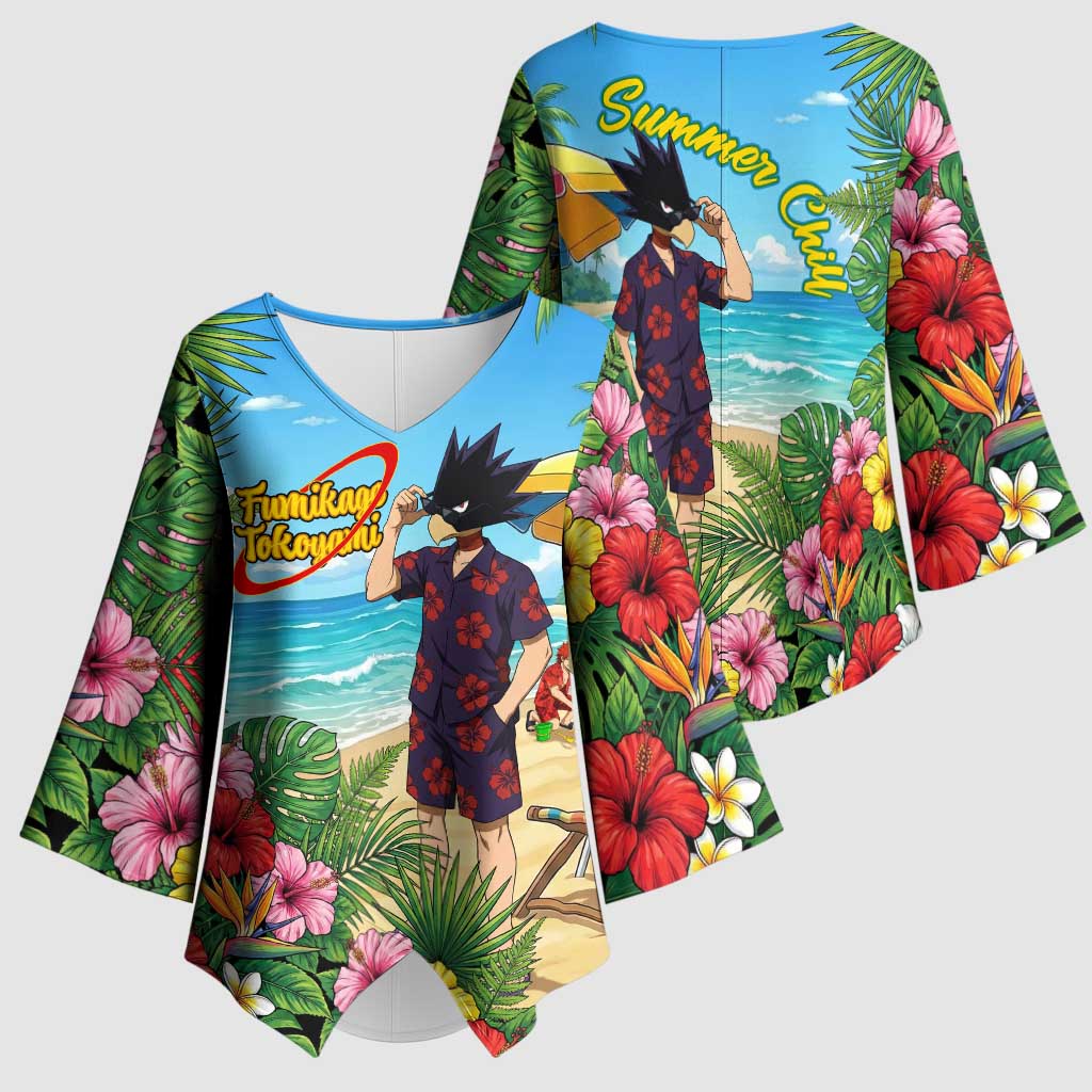 Fumikage Tokoyami Summer Chill Kimono Sleeve Blouse Tropical Anime Beach Mood