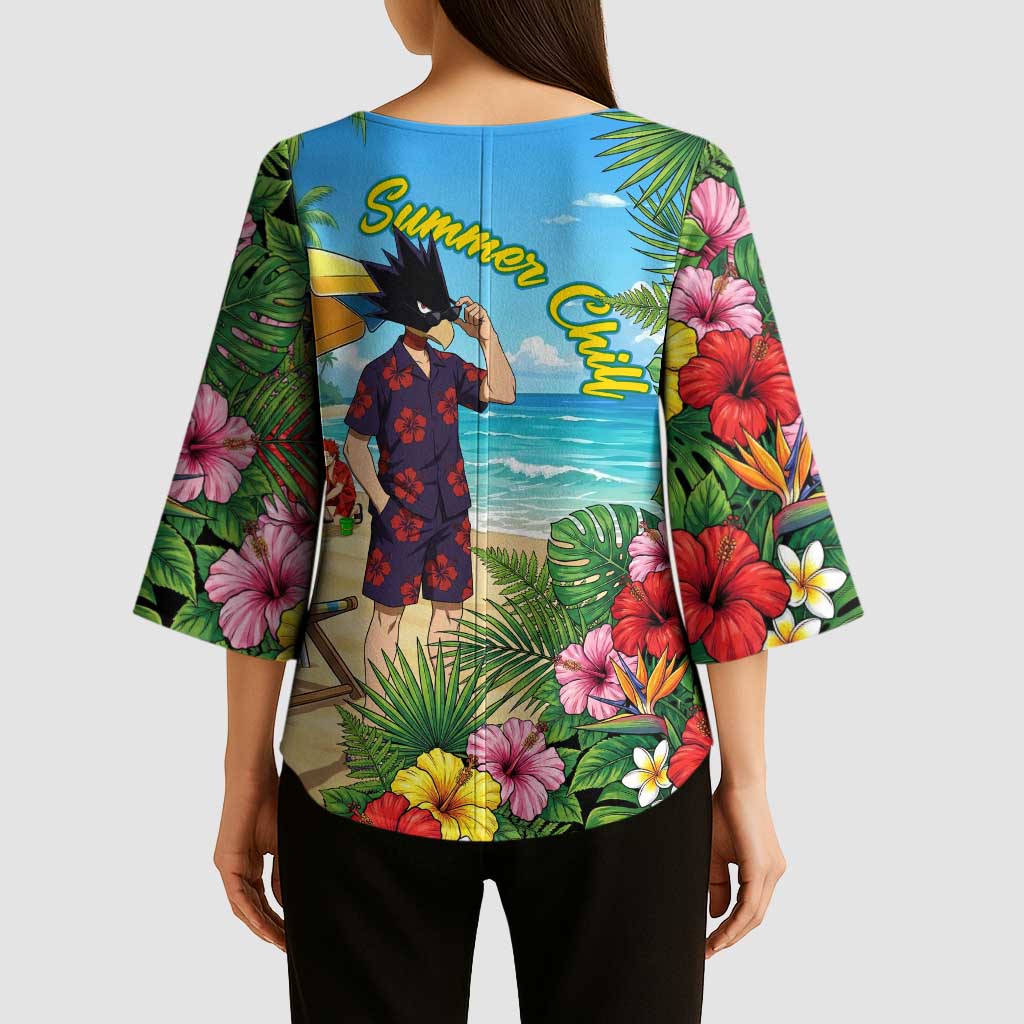 Fumikage Tokoyami Summer Chill Kimono Sleeve Blouse Tropical Anime Beach Mood