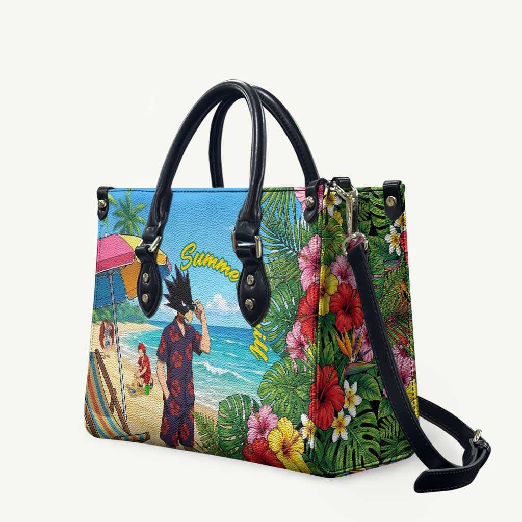 Fumikage Tokoyami Summer Chill Leather Bag Tropical Anime Beach Mood