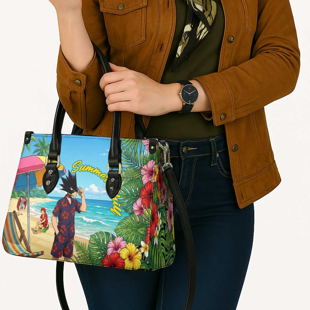 Fumikage Tokoyami Summer Chill Leather Bag Tropical Anime Beach Mood