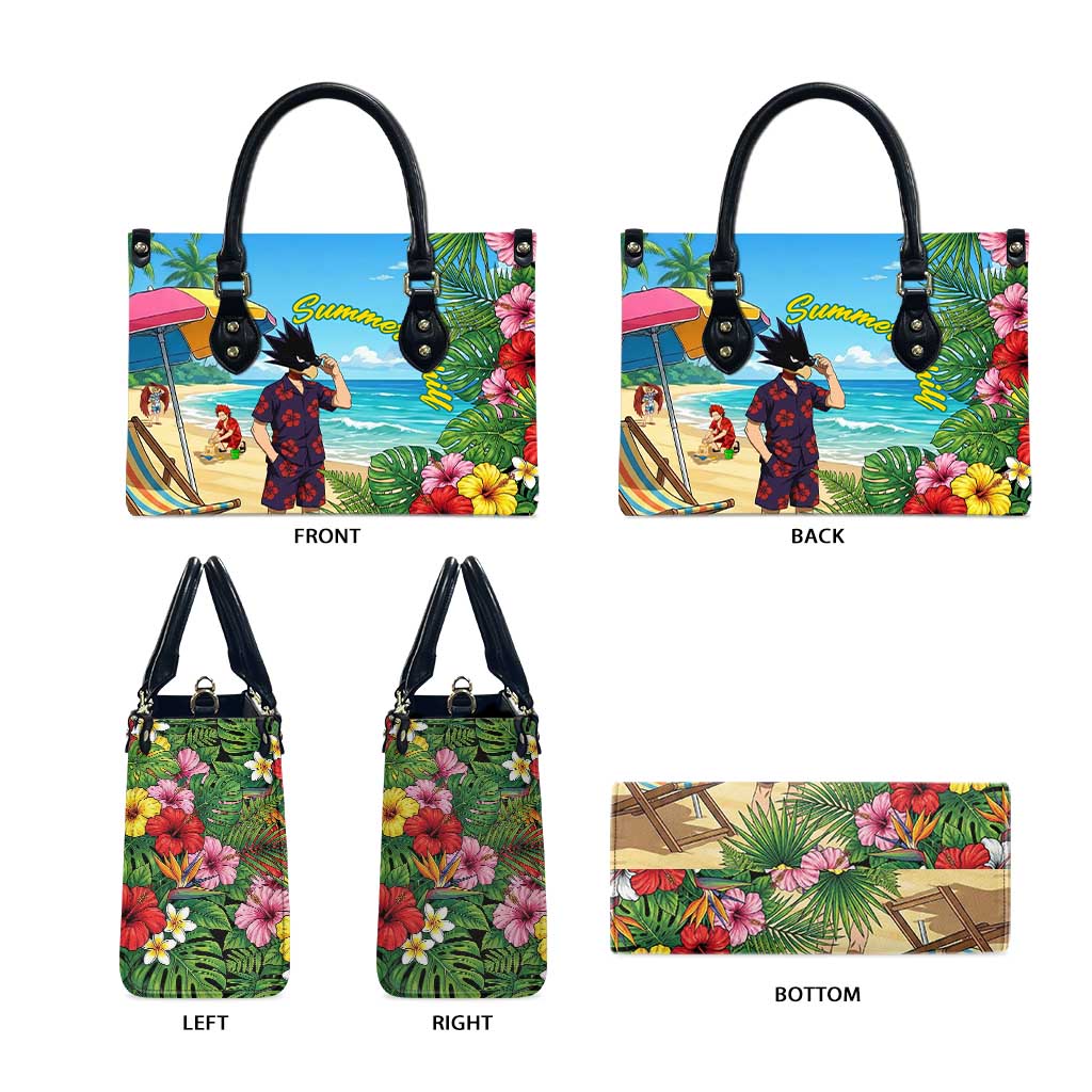 Fumikage Tokoyami Summer Chill Leather Bag Tropical Anime Beach Mood