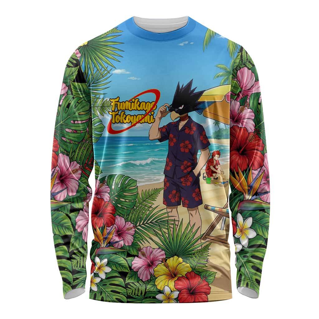 Fumikage Tokoyami Summer Chill Long Sleeve Shirt Tropical Anime Beach Mood