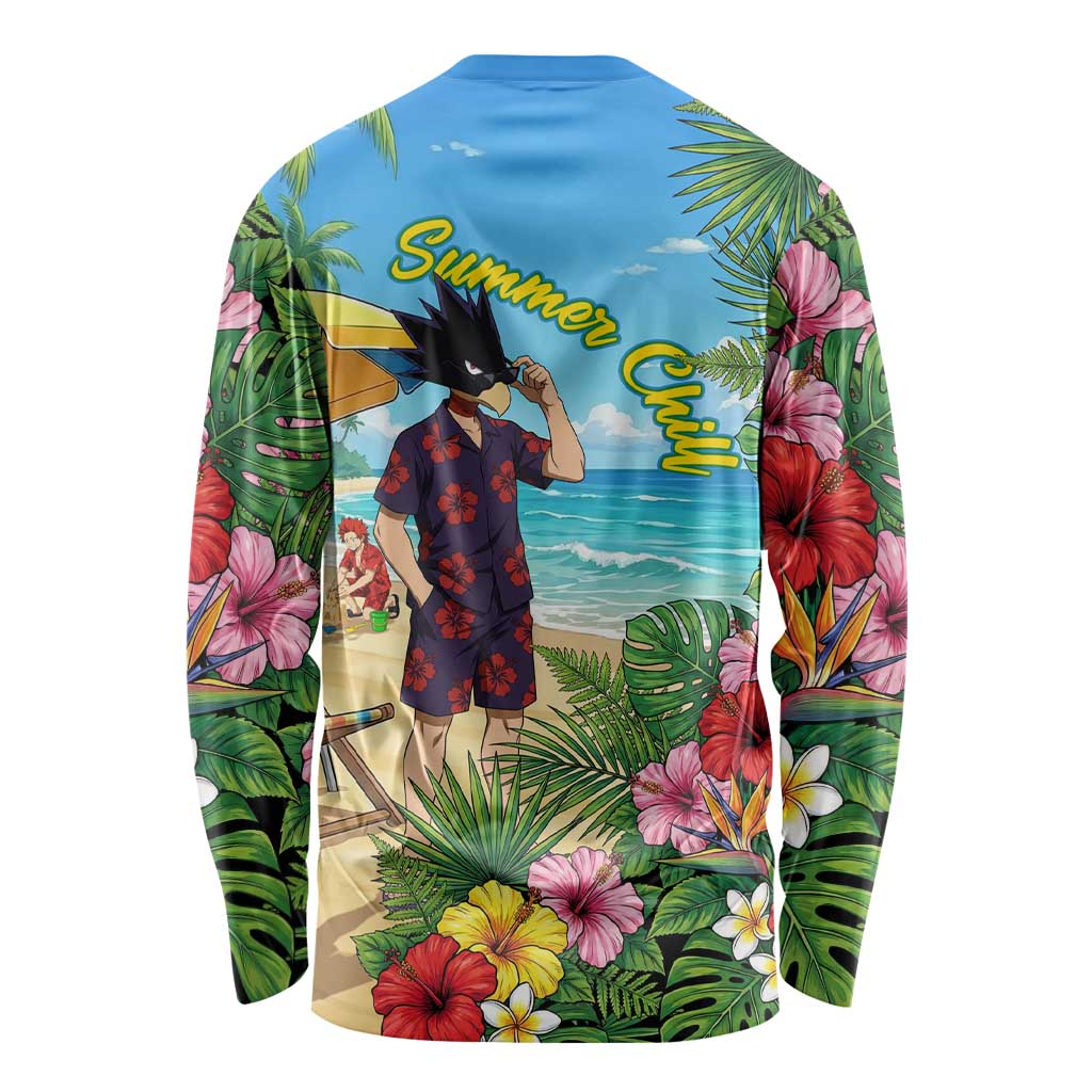 Fumikage Tokoyami Summer Chill Long Sleeve Shirt Tropical Anime Beach Mood