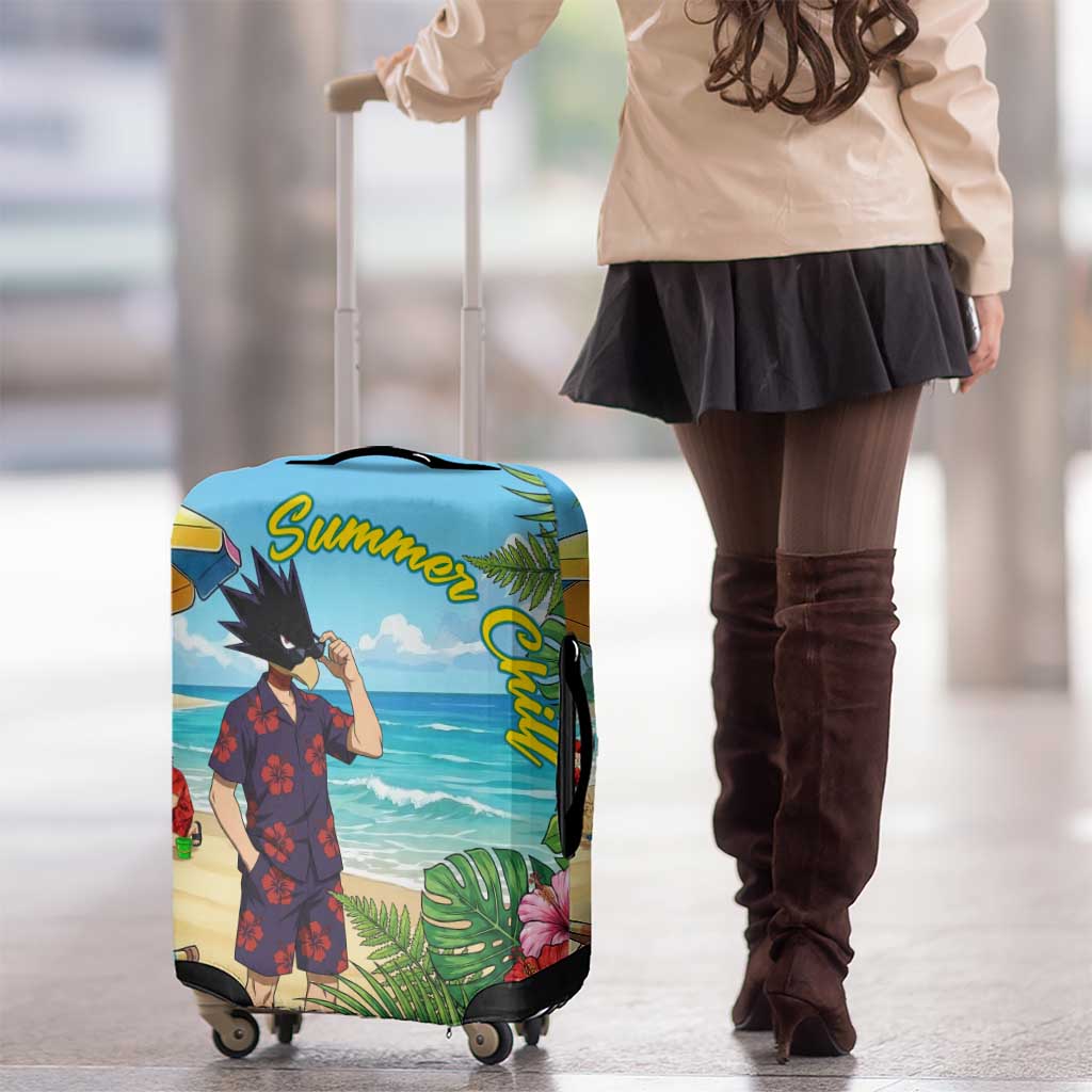 Fumikage Tokoyami Summer Chill Luggage Cover Tropical Anime Beach Mood