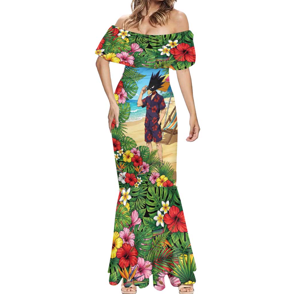 Fumikage Tokoyami Summer Chill Mermaid Dress Tropical Anime Beach Mood