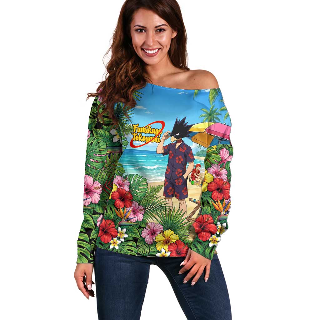 Fumikage Tokoyami Summer Chill Off Shoulder Sweater Tropical Anime Beach Mood