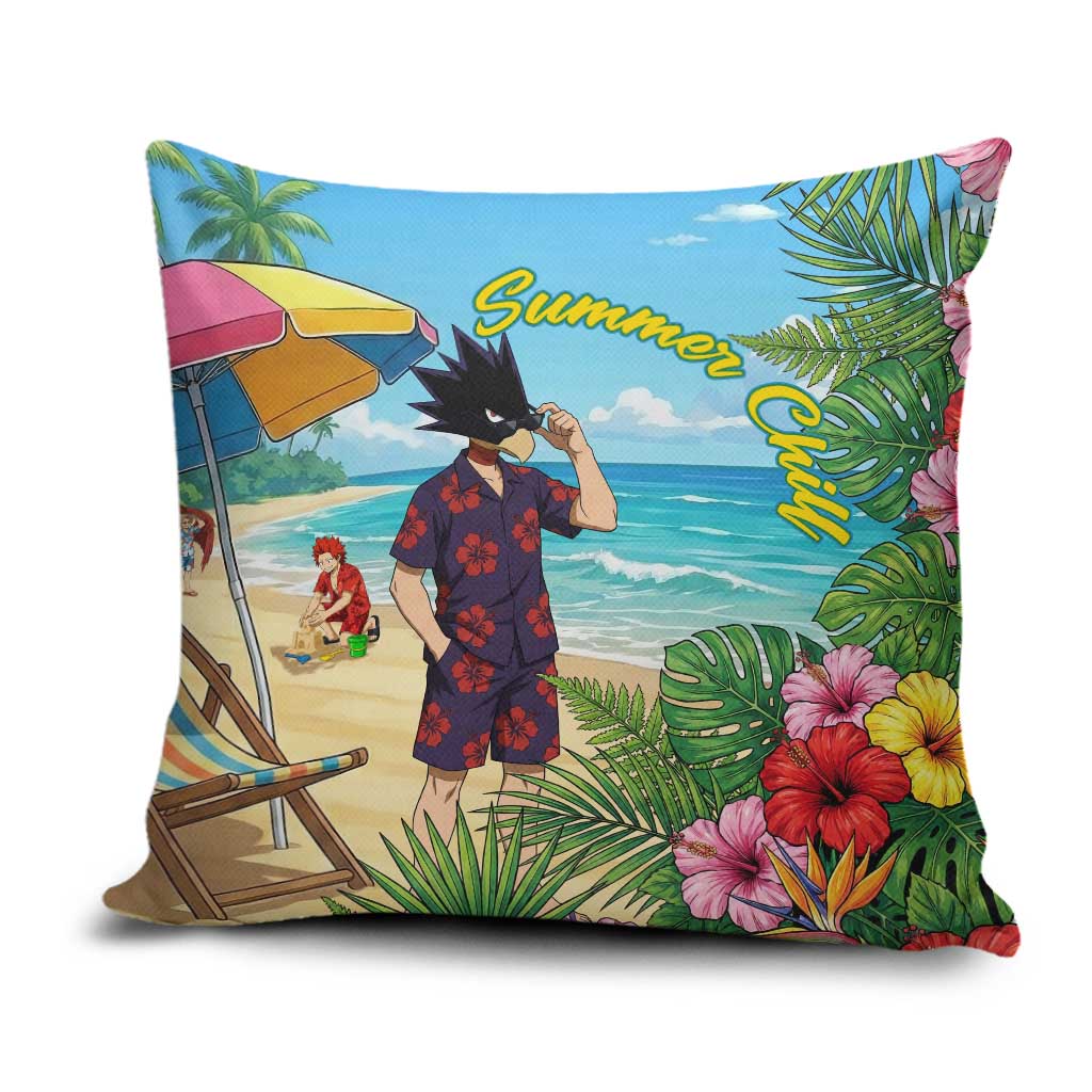Fumikage Tokoyami Summer Chill Pillow Cover Tropical Anime Beach Mood