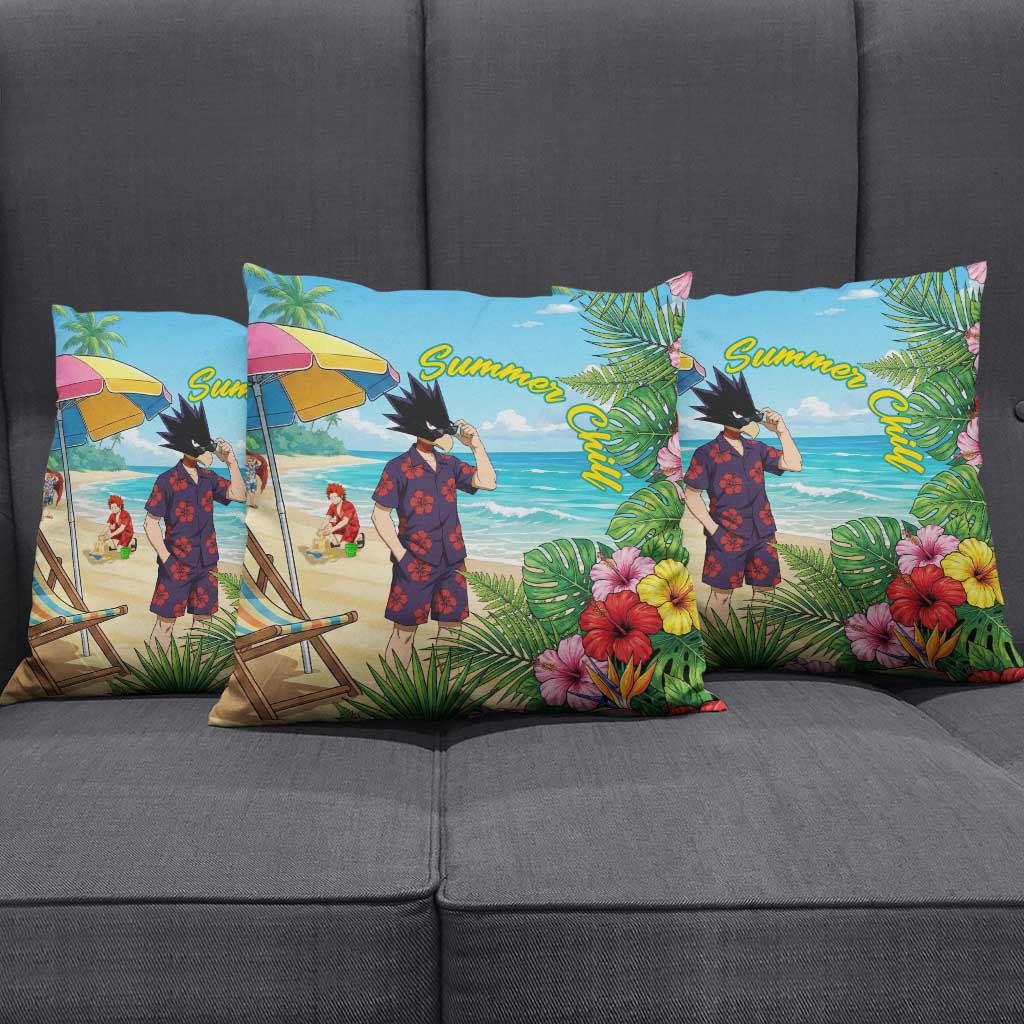 Fumikage Tokoyami Summer Chill Pillow Cover Tropical Anime Beach Mood
