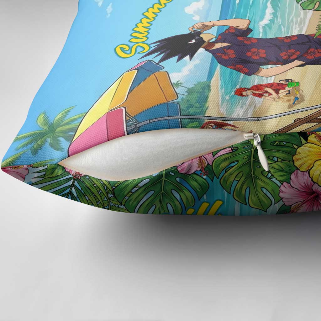 Fumikage Tokoyami Summer Chill Pillow Cover Tropical Anime Beach Mood
