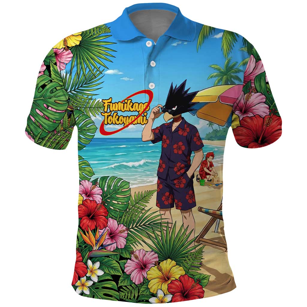 Fumikage Tokoyami Summer Chill Polo Shirt Tropical Anime Beach Mood