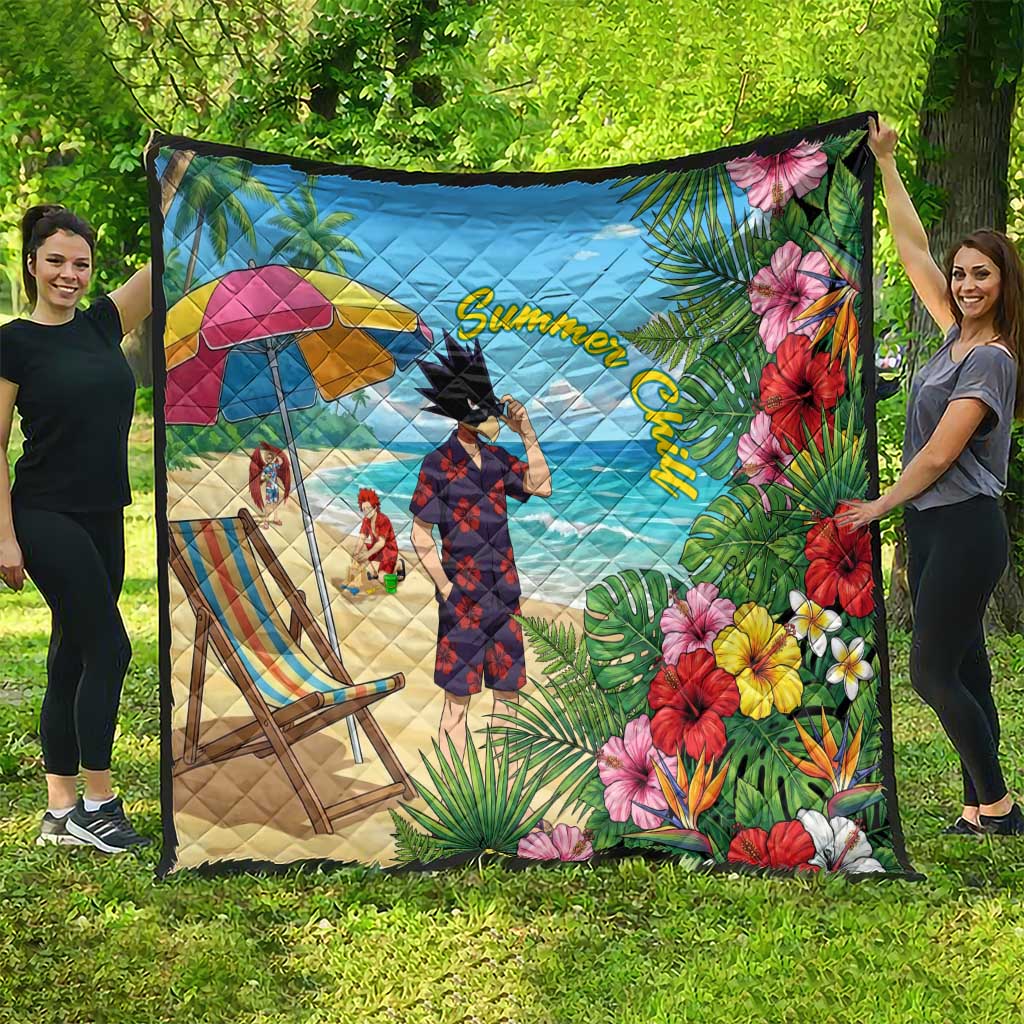 Fumikage Tokoyami Summer Chill Quilt Tropical Anime Beach Mood