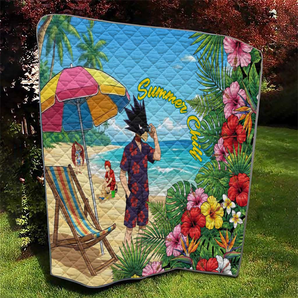 Fumikage Tokoyami Summer Chill Quilt Tropical Anime Beach Mood