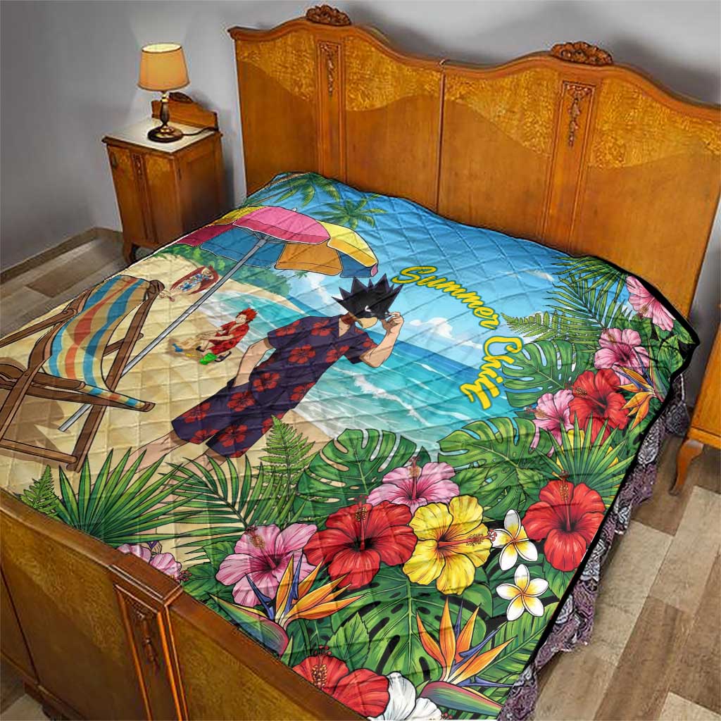 Fumikage Tokoyami Summer Chill Quilt Tropical Anime Beach Mood