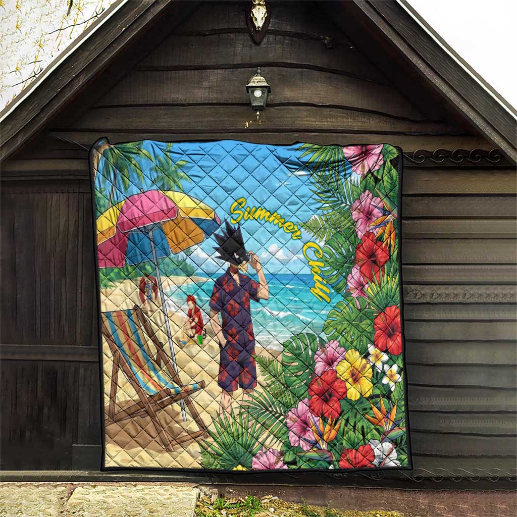 Fumikage Tokoyami Summer Chill Quilt Tropical Anime Beach Mood