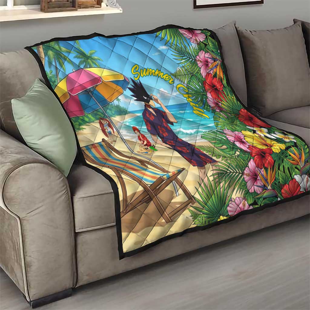 Fumikage Tokoyami Summer Chill Quilt Tropical Anime Beach Mood