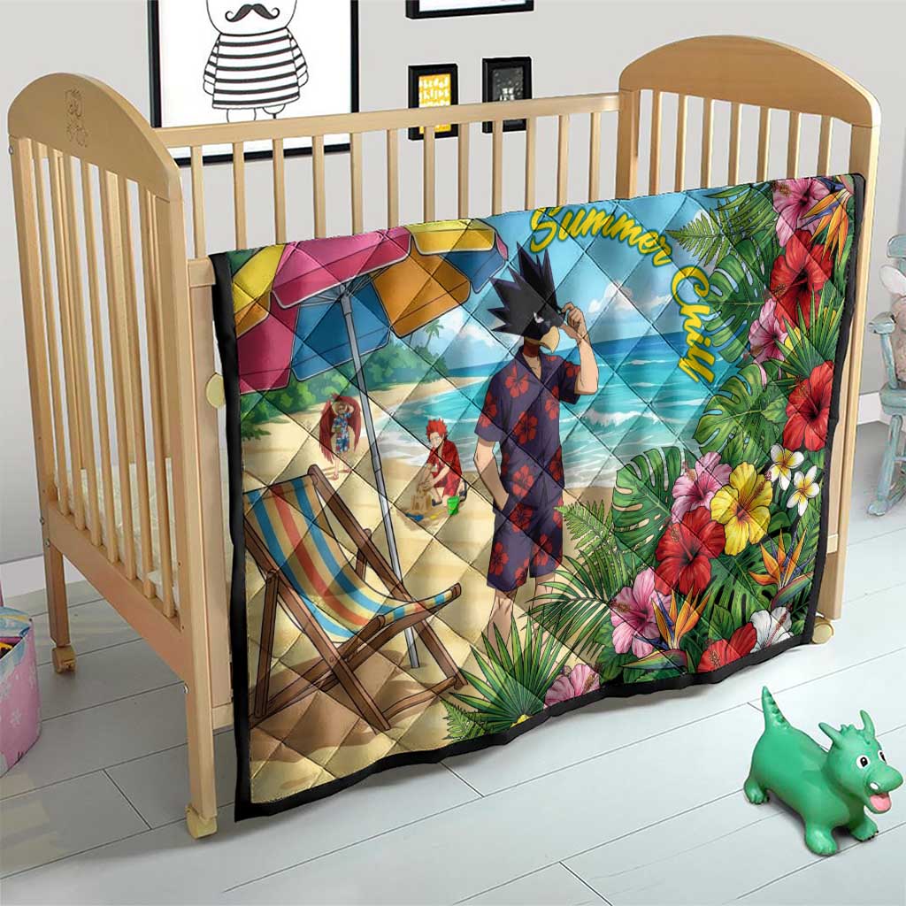 Fumikage Tokoyami Summer Chill Quilt Tropical Anime Beach Mood
