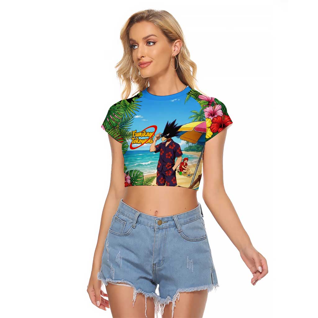 Fumikage Tokoyami Summer Chill Raglan Cropped T Shirt Tropical Anime Beach Mood