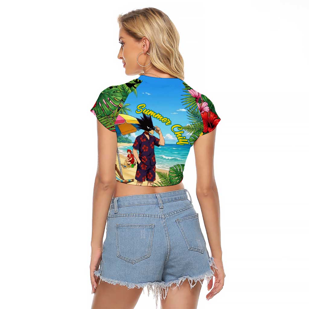 Fumikage Tokoyami Summer Chill Raglan Cropped T Shirt Tropical Anime Beach Mood