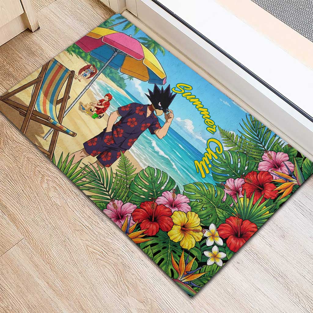 Fumikage Tokoyami Summer Chill Rubber Doormat Tropical Anime Beach Mood