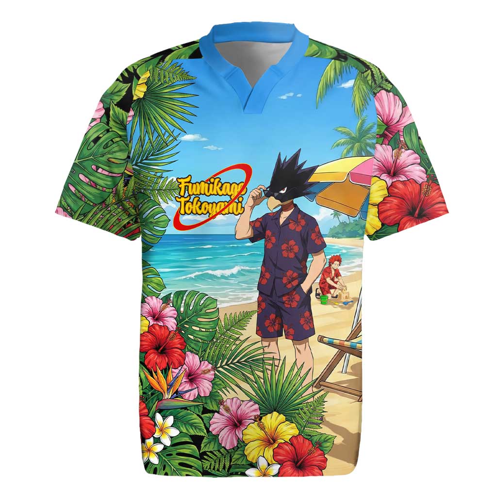 Fumikage Tokoyami Summer Chill Rugby Jersey Tropical Anime Beach Mood