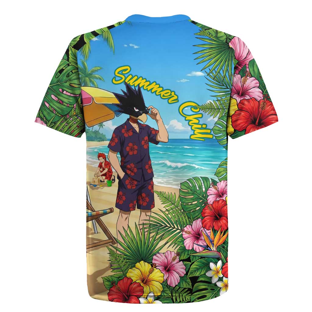 Fumikage Tokoyami Summer Chill Rugby Jersey Tropical Anime Beach Mood