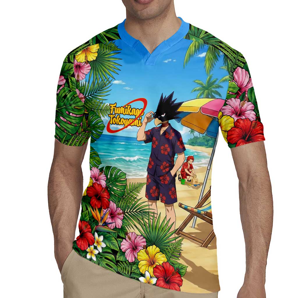 Fumikage Tokoyami Summer Chill Rugby Jersey Tropical Anime Beach Mood