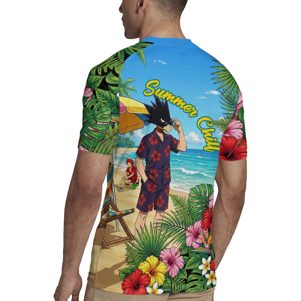 Fumikage Tokoyami Summer Chill Rugby Jersey Tropical Anime Beach Mood