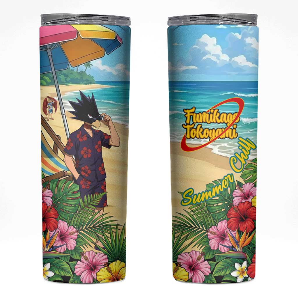 Fumikage Tokoyami Summer Chill Skinny Tumbler Tropical Anime Beach Mood