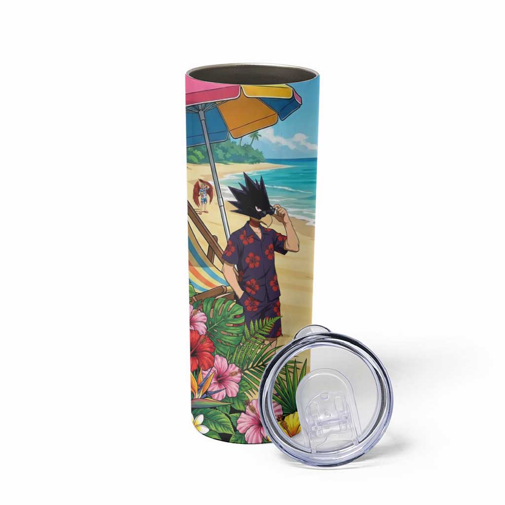 Fumikage Tokoyami Summer Chill Skinny Tumbler Tropical Anime Beach Mood