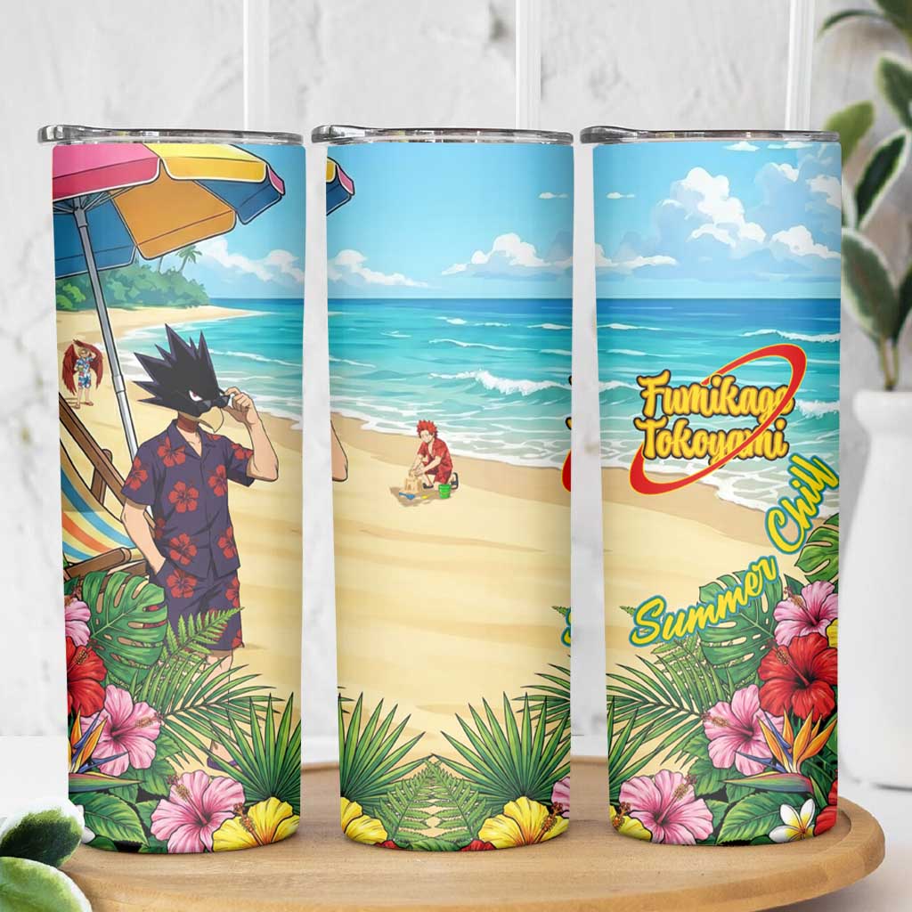 Fumikage Tokoyami Summer Chill Skinny Tumbler Tropical Anime Beach Mood