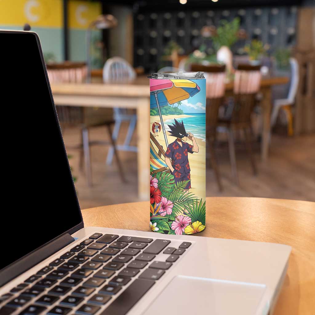 Fumikage Tokoyami Summer Chill Skinny Tumbler Tropical Anime Beach Mood