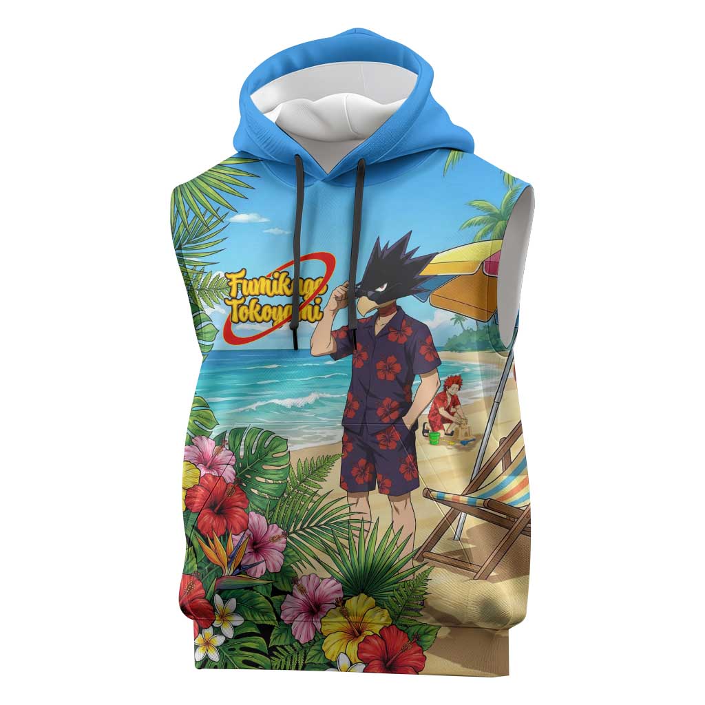 Fumikage Tokoyami Summer Chill Sleeveless Hoodie Tropical Anime Beach Mood