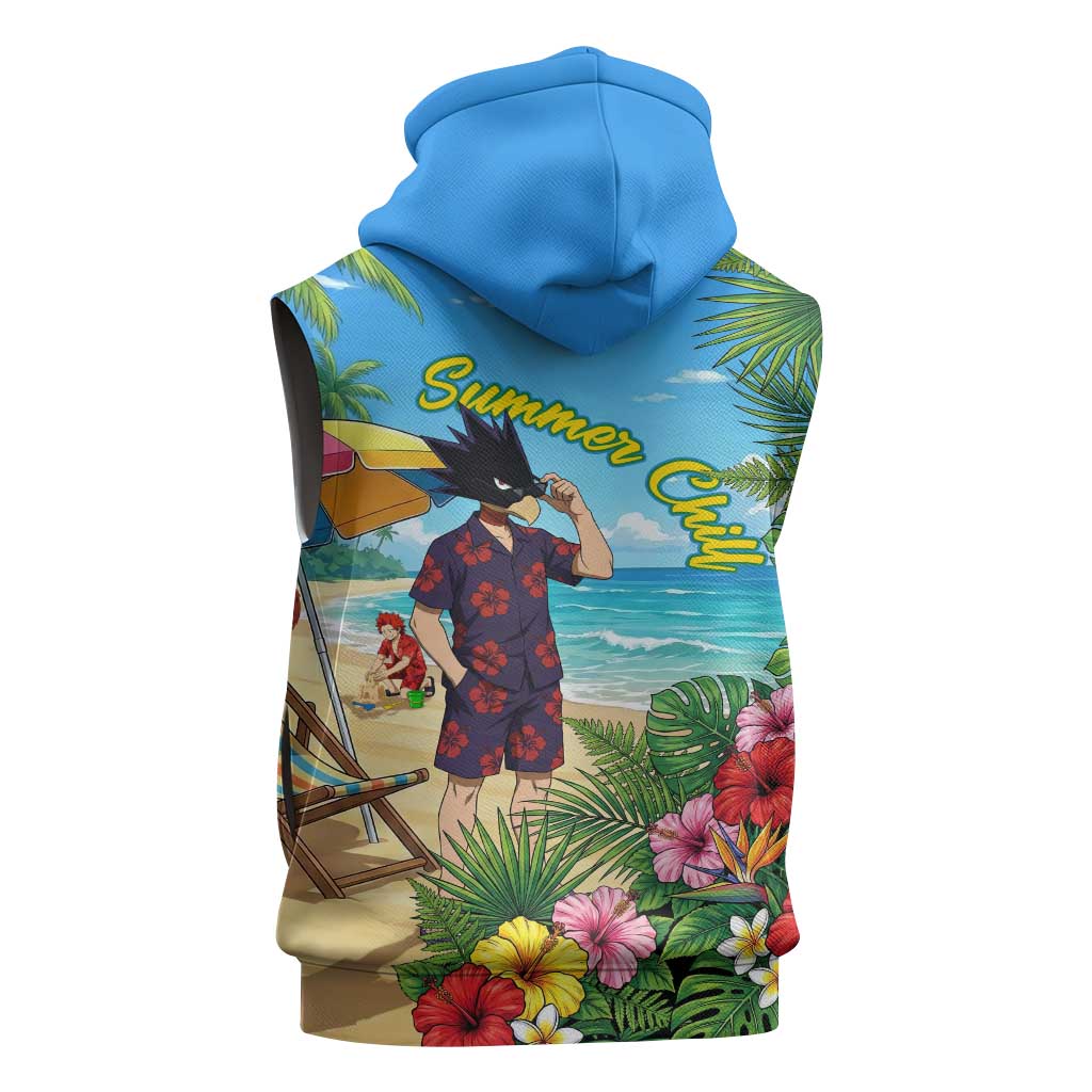 Fumikage Tokoyami Summer Chill Sleeveless Hoodie Tropical Anime Beach Mood