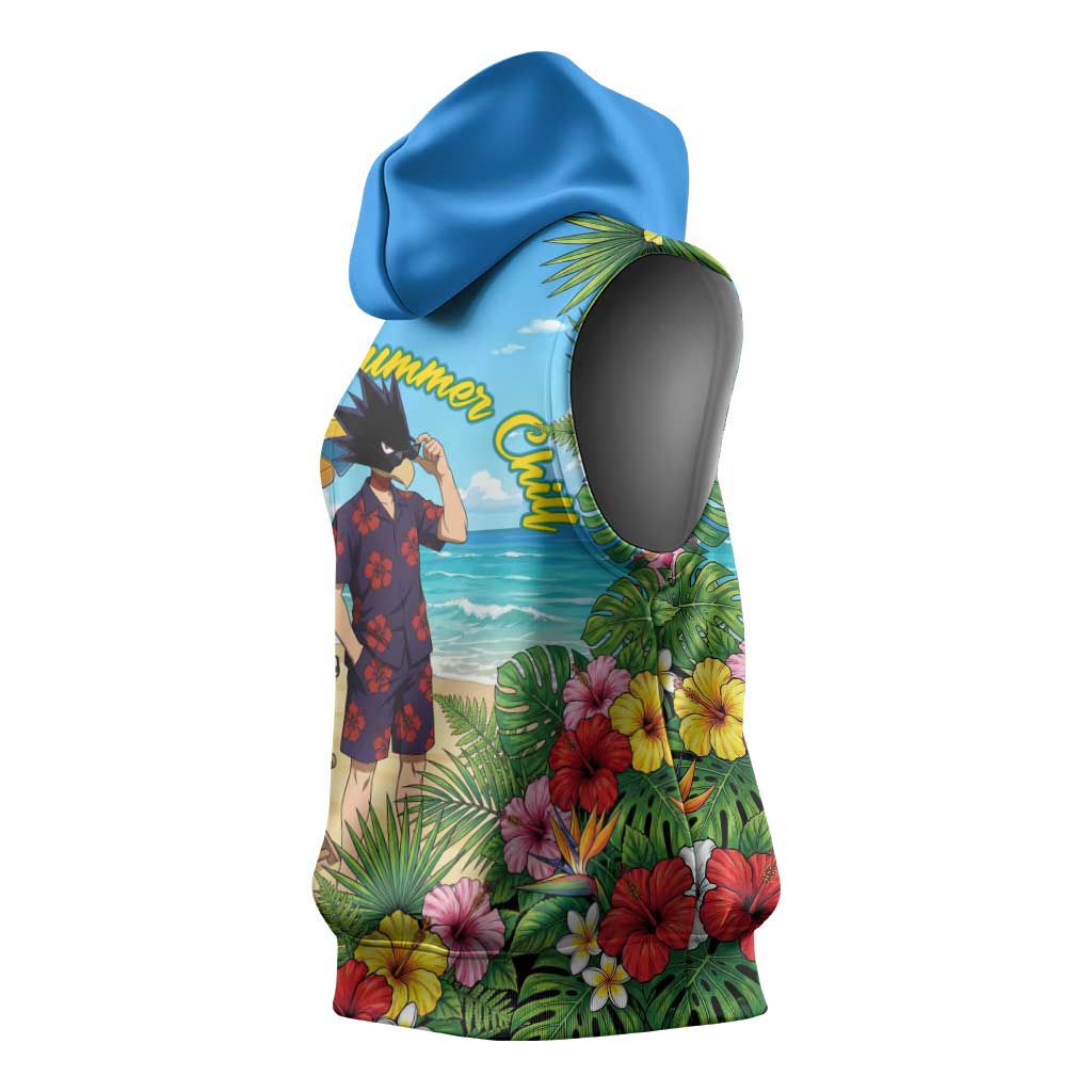 Fumikage Tokoyami Summer Chill Sleeveless Hoodie Tropical Anime Beach Mood