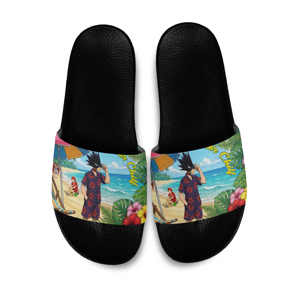 Fumikage Tokoyami Summer Chill Slide Sandals Tropical Anime Beach Mood