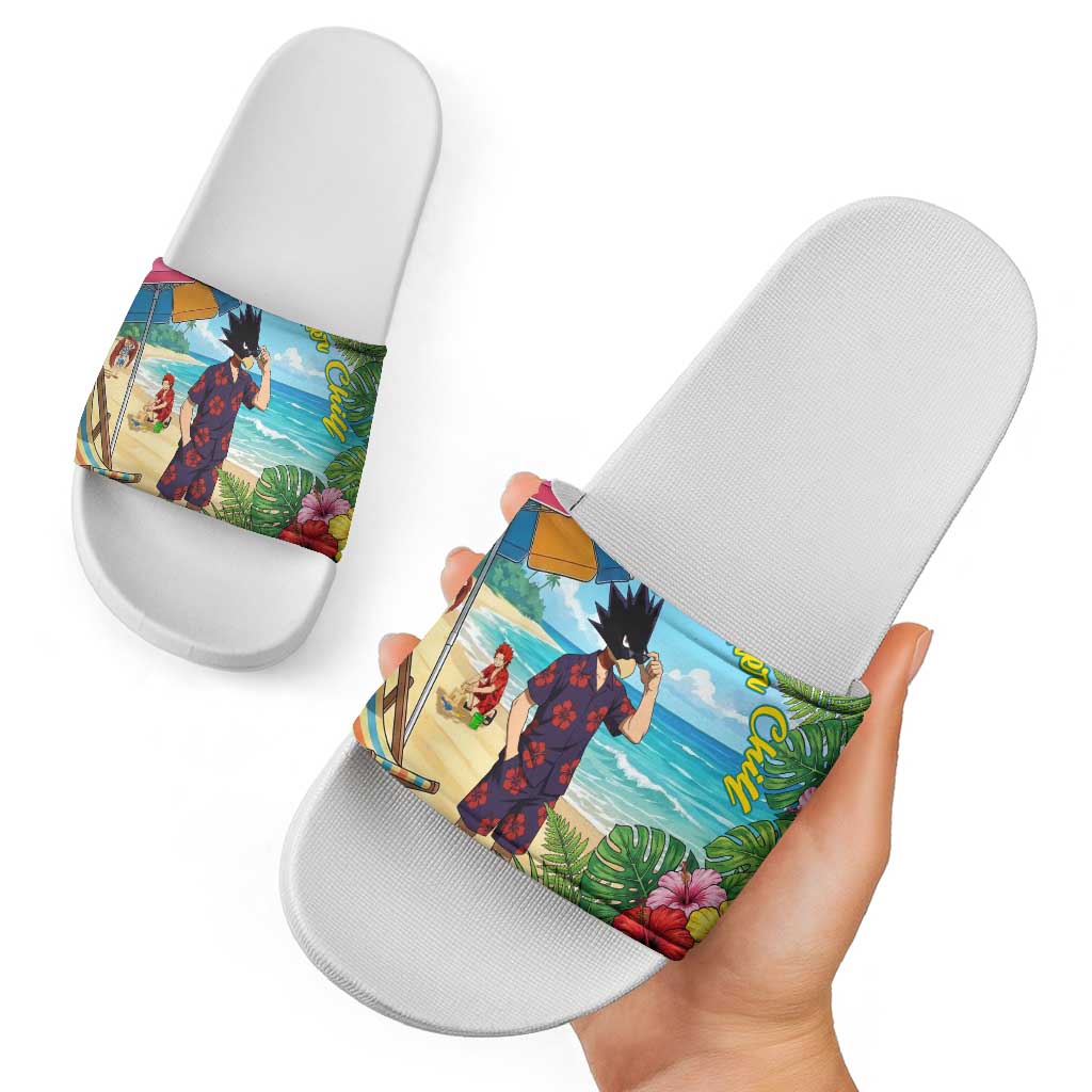 Fumikage Tokoyami Summer Chill Slide Sandals Tropical Anime Beach Mood