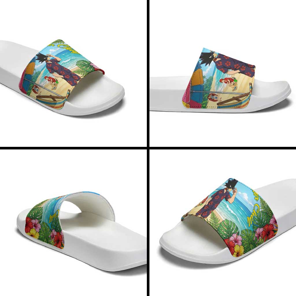 Fumikage Tokoyami Summer Chill Slide Sandals Tropical Anime Beach Mood