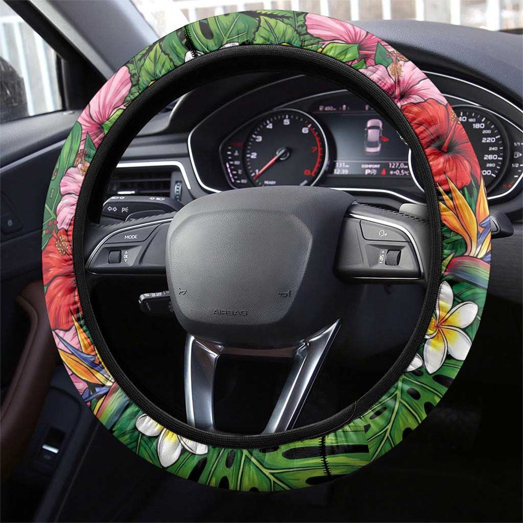 Fumikage Tokoyami Summer Chill Steering Wheel Cover Tropical Anime Beach Mood