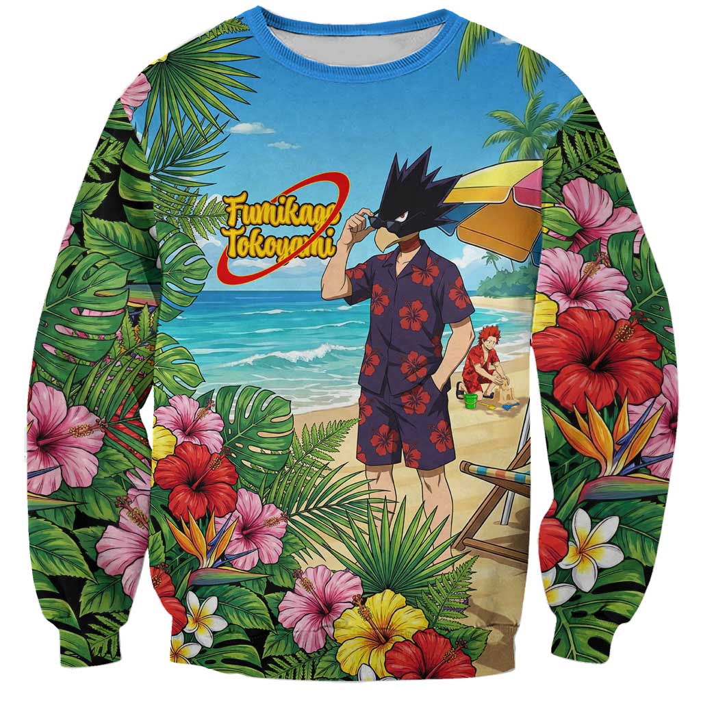 Fumikage Tokoyami Summer Chill Sweatshirt Tropical Anime Beach Mood