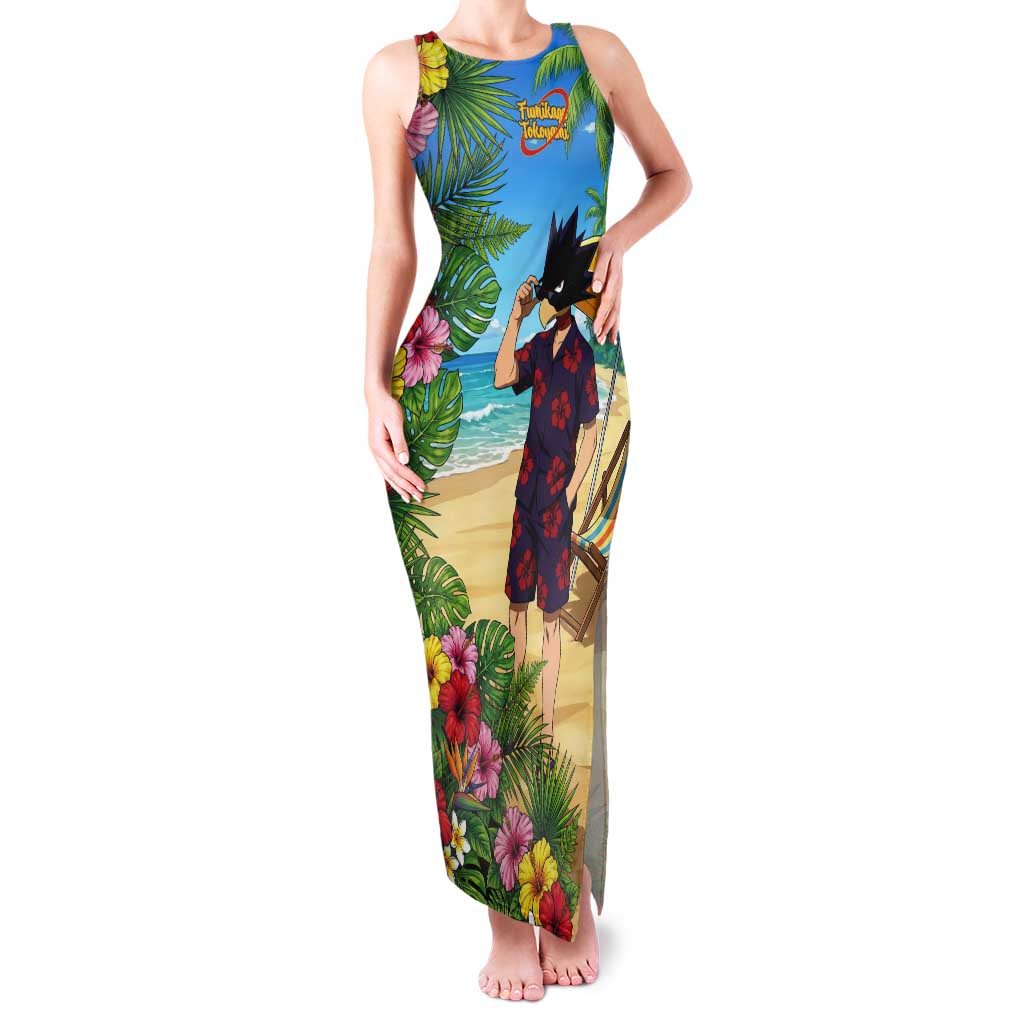 Fumikage Tokoyami Summer Chill Tank Maxi Dress Tropical Anime Beach Mood