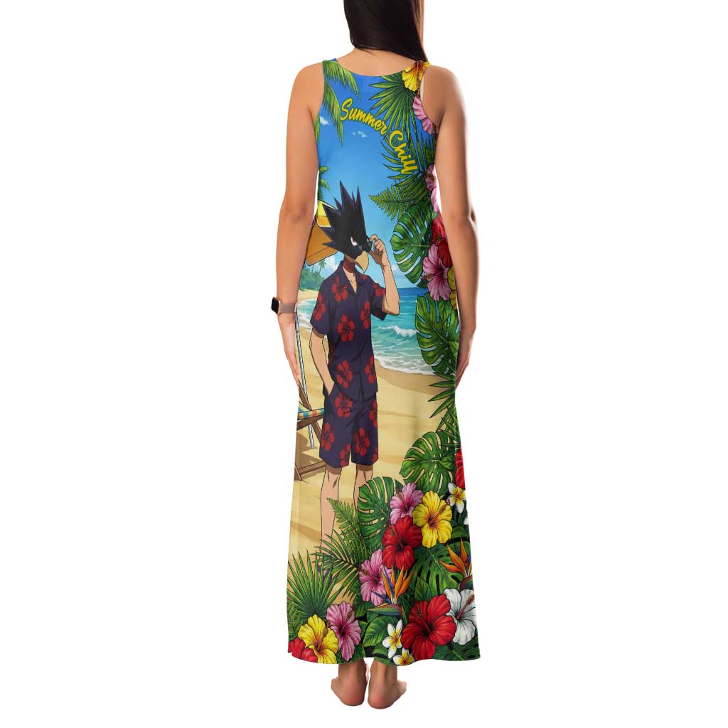 Fumikage Tokoyami Summer Chill Tank Maxi Dress Tropical Anime Beach Mood