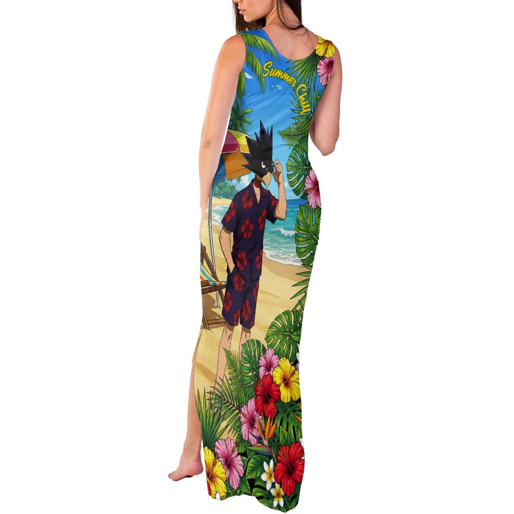 Fumikage Tokoyami Summer Chill Tank Maxi Dress Tropical Anime Beach Mood