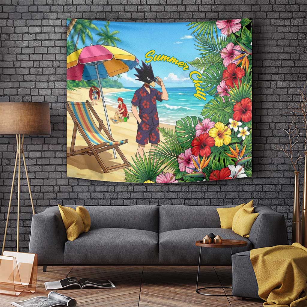 Fumikage Tokoyami Summer Chill Tapestry Tropical Anime Beach Mood