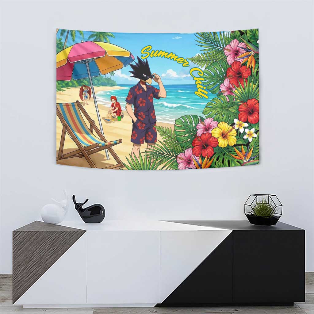 Fumikage Tokoyami Summer Chill Tapestry Tropical Anime Beach Mood