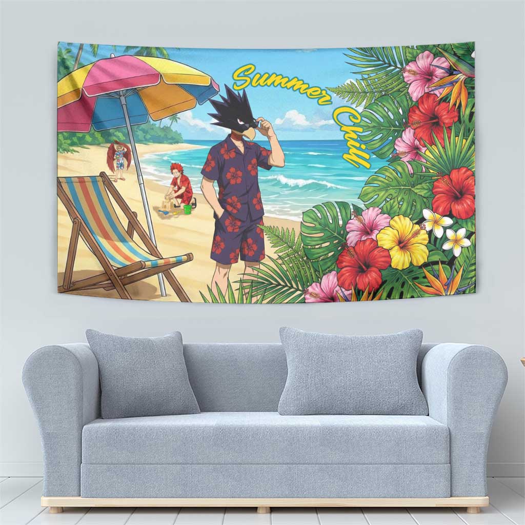 Fumikage Tokoyami Summer Chill Tapestry Tropical Anime Beach Mood