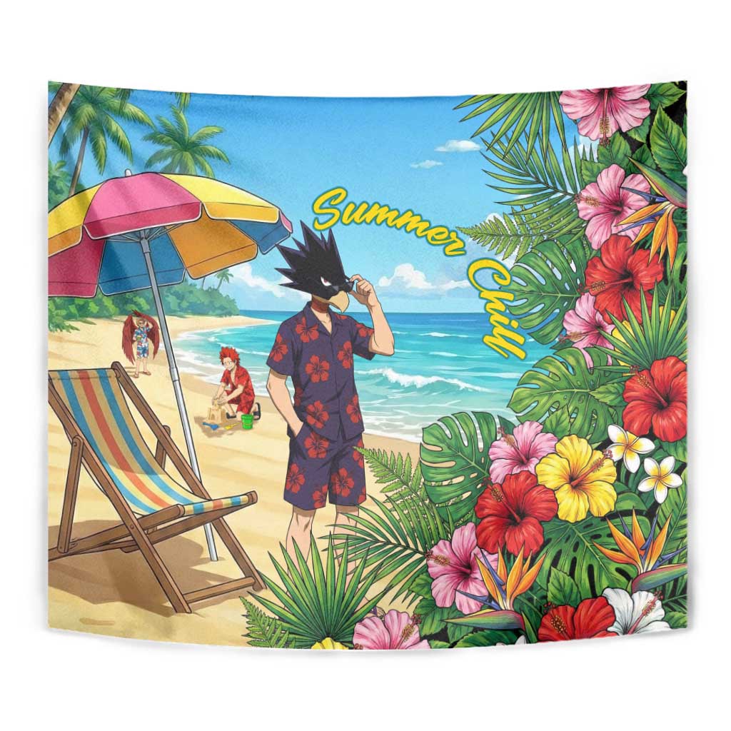 Fumikage Tokoyami Summer Chill Tapestry Tropical Anime Beach Mood
