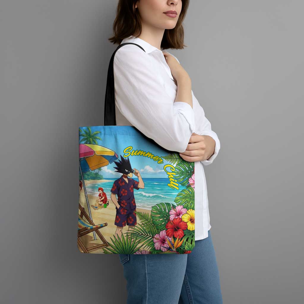 Fumikage Tokoyami Summer Chill Tote Bag Tropical Anime Beach Mood