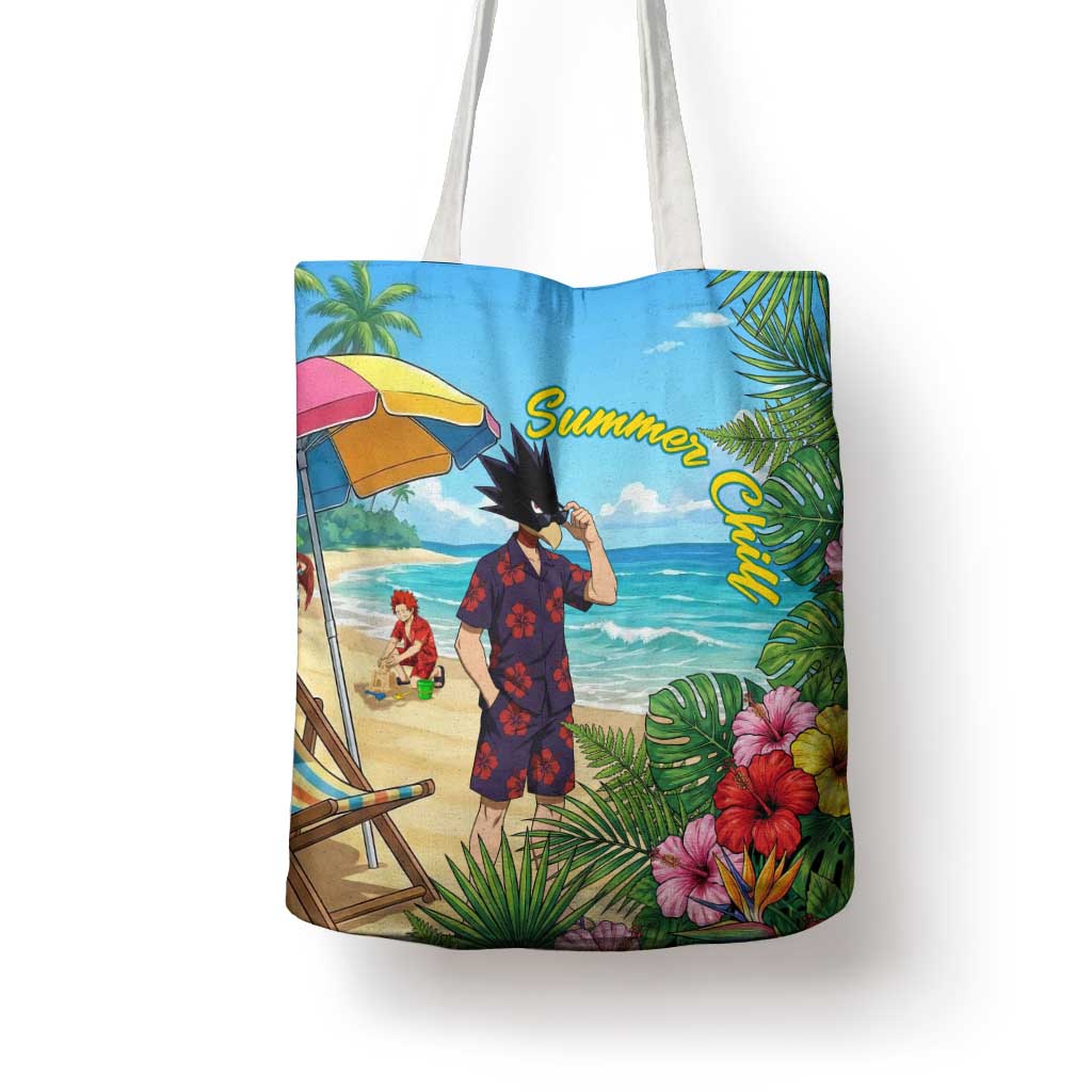 Fumikage Tokoyami Summer Chill Tote Bag Tropical Anime Beach Mood