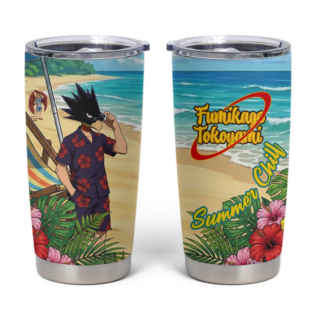 Fumikage Tokoyami Summer Chill Tumbler Cup Tropical Anime Beach Mood